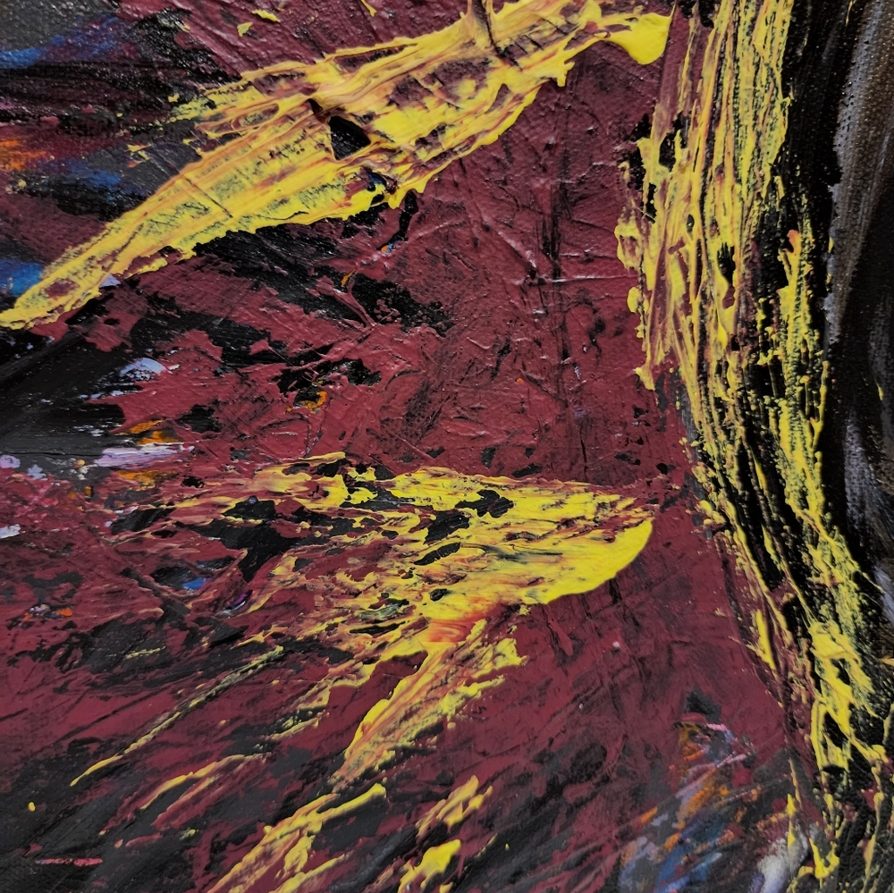 HANDCRAFTED Painting HANDPAINTED Abstract Artwork Stretch Canvas Wall Art Decor - Picture 15 of 17